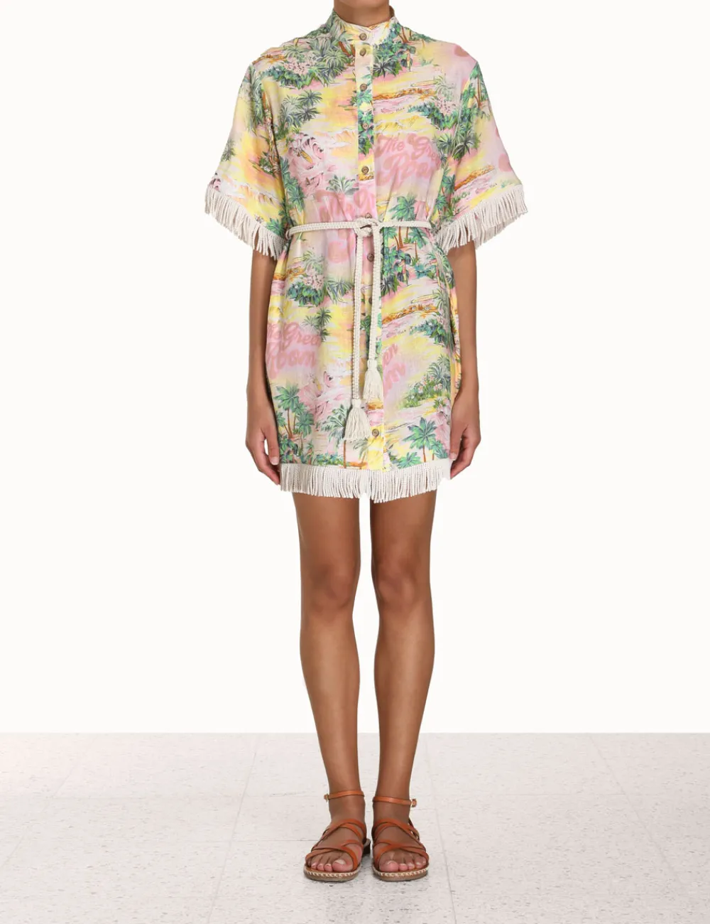 ZIMMERMANN Vacay Short Sleeve Dress-Women Clothing