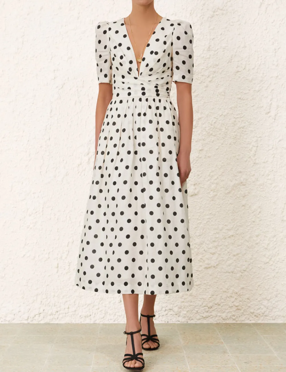 ZIMMERMANN V Neck Midi Dress-Women Dresses