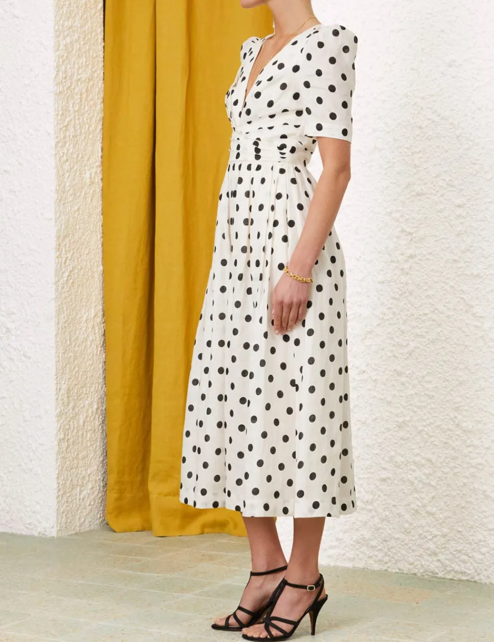 ZIMMERMANN V Neck Midi Dress-Women Dresses