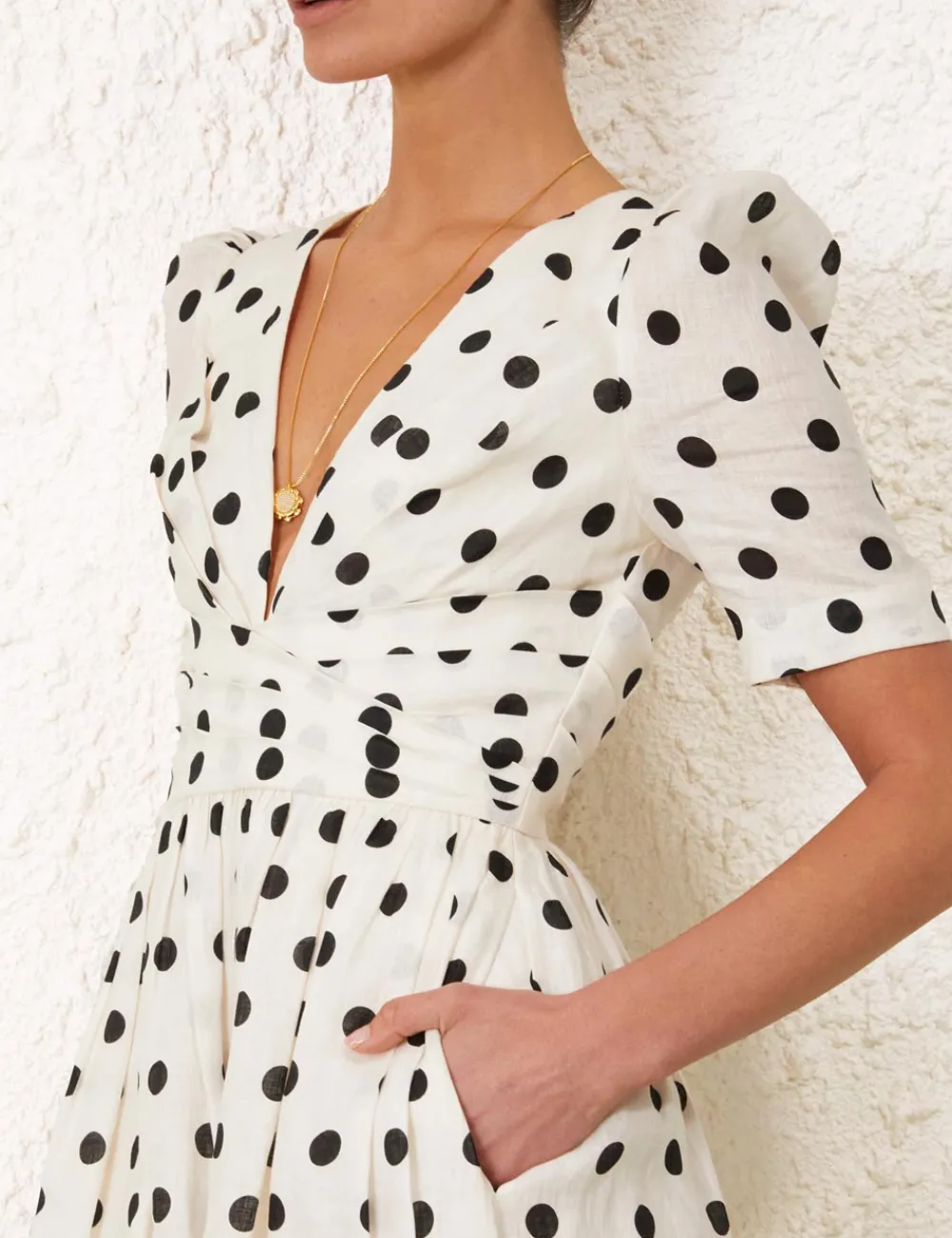 ZIMMERMANN V Neck Midi Dress-Women Dresses