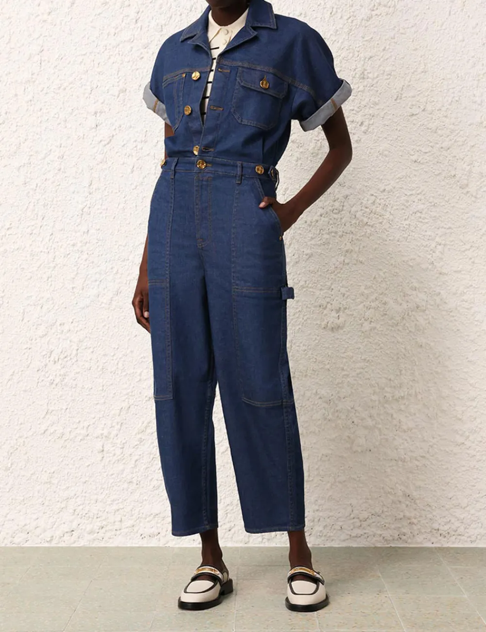 ZIMMERMANN Matchmaker Denim Boiler Suit-Women Jumpsuits & Playsuits