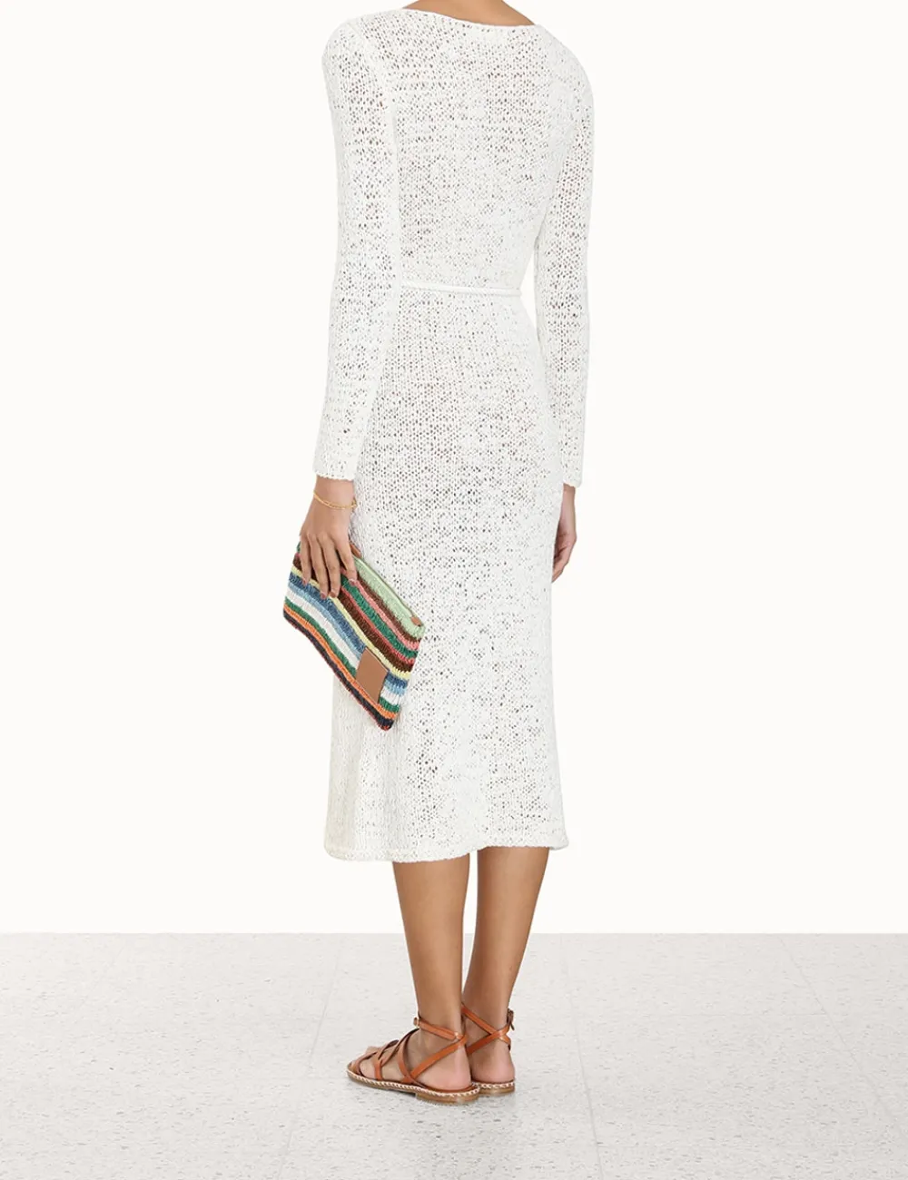 ZIMMERMANN Vacay Ribbon Knit Dress-Women In Denim