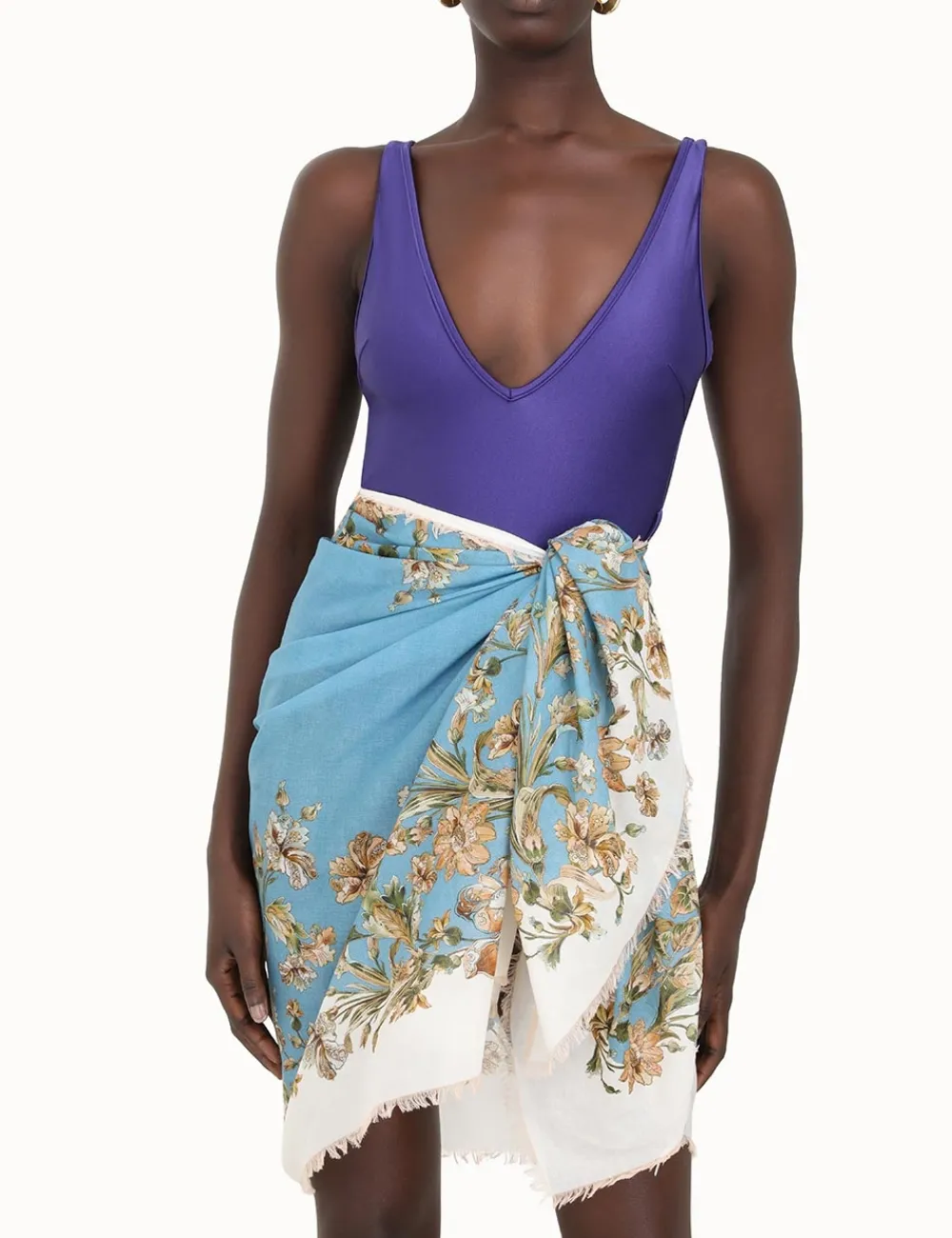 ZIMMERMANN Fringe Cotton Pareo-Women Towels & Pareos