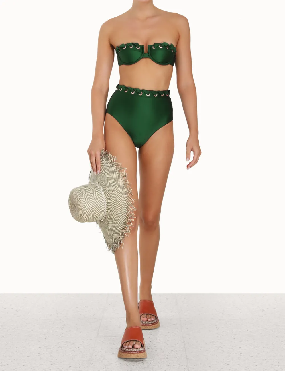 ZIMMERMANN Devi Eyelet High Waist Pant-Women Bikinis