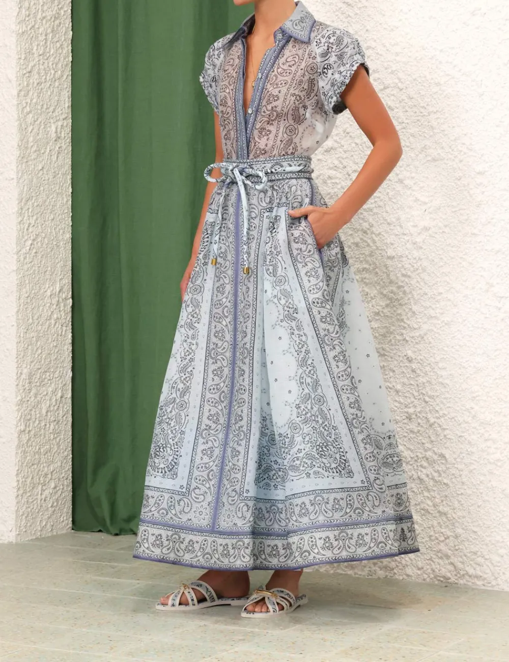 ZIMMERMANN Matchmaker Gathered Midi Skirt-Women Clothing