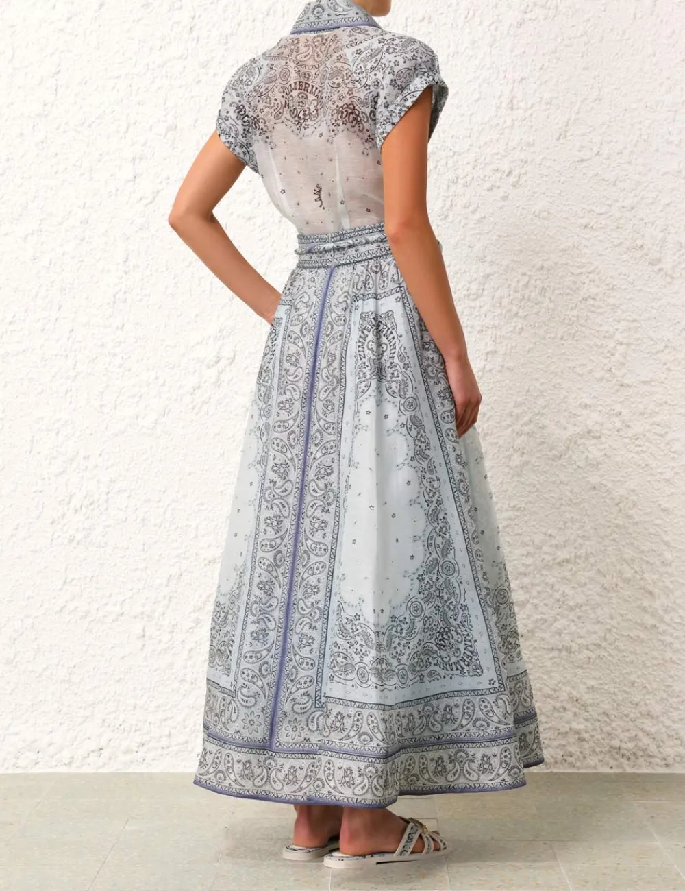 ZIMMERMANN Matchmaker Gathered Midi Skirt-Women Clothing