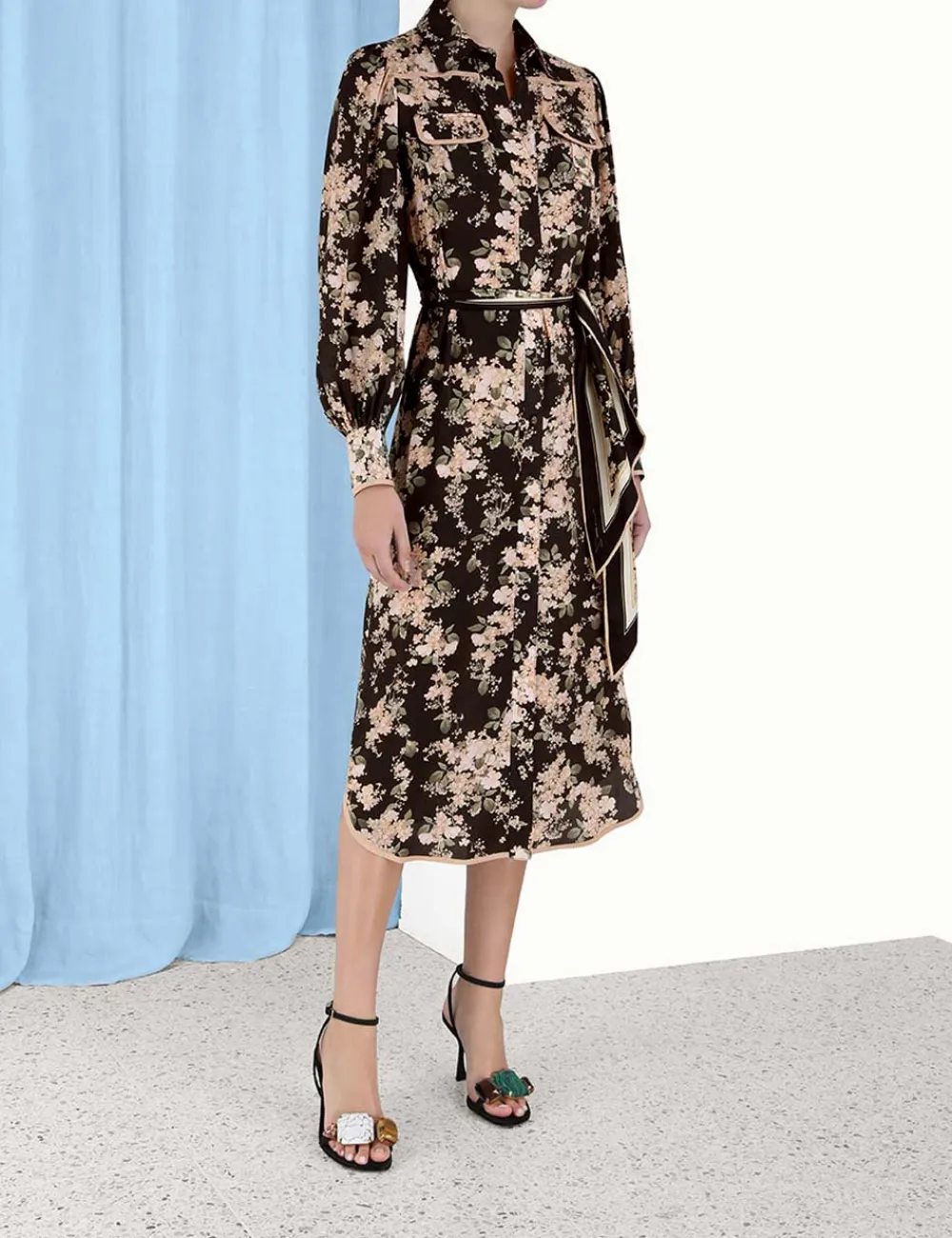 ZIMMERMANN Shirt Midi Dress-Women Dresses