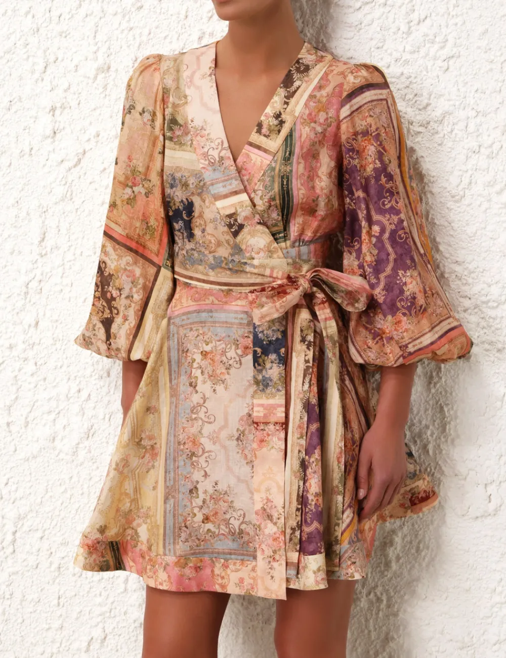 ZIMMERMANN August Wrap Mini Dress-Women Dresses & Coverups