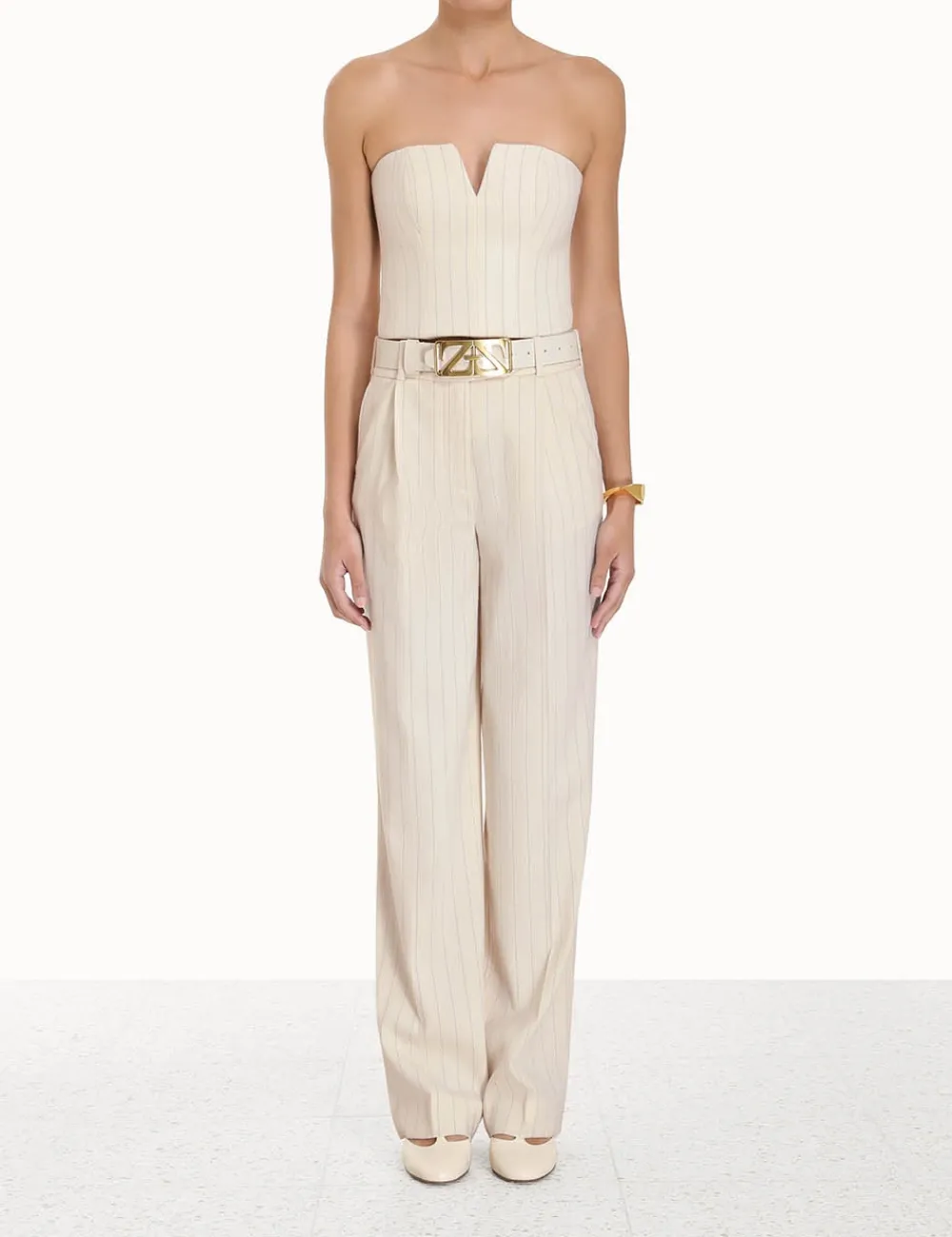 ZIMMERMANN Luminosity Pinstripe Bustier-Women Clothing