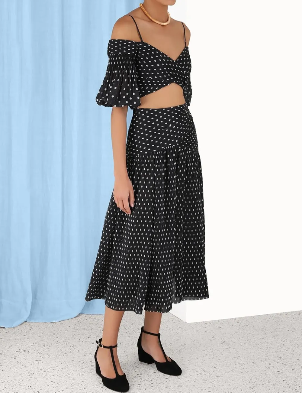 ZIMMERMANN Pleated Midi Skirt-Women Clothing