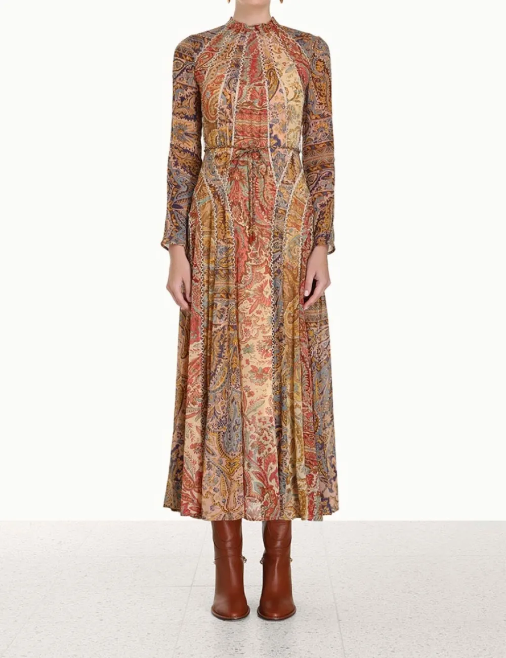 ZIMMERMANN Luminosity Panelled Midi Dress-Women Clothing