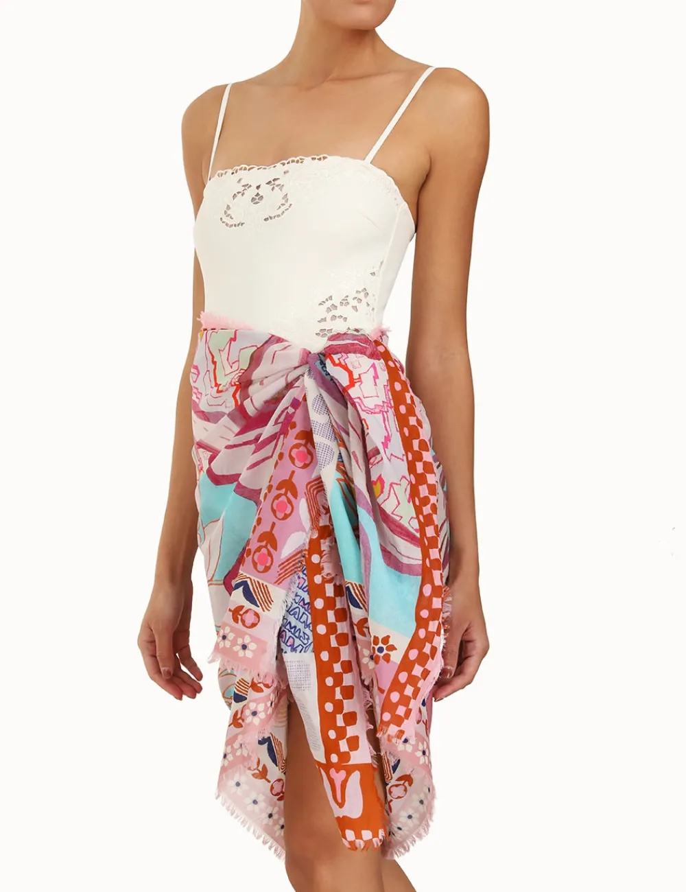 ZIMMERMANN Fringe Cotton Pareo-Women Towels & Pareos