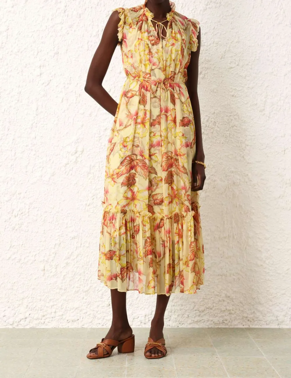 ZIMMERMANN Matchmaker Flutter Midi Dress-Women Clothing