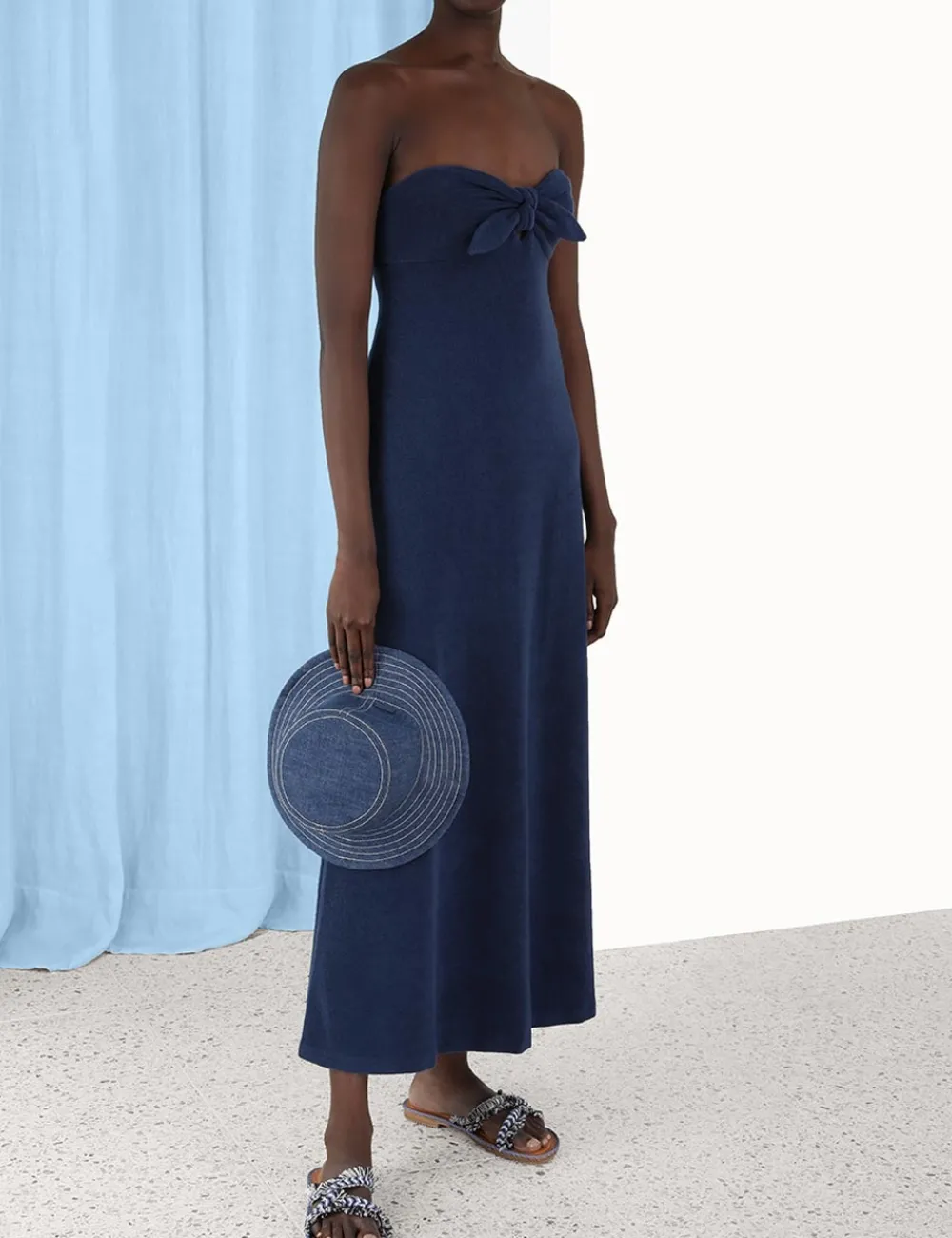 ZIMMERMANN Devi Towelling Column Dress-Women Clothing