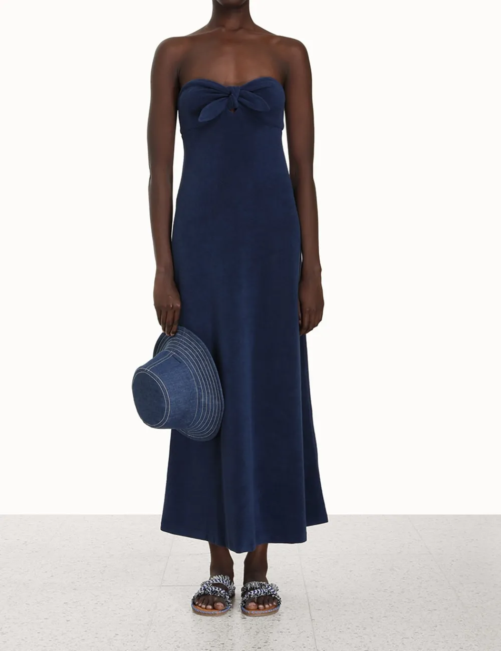 ZIMMERMANN Devi Towelling Column Dress-Women Clothing