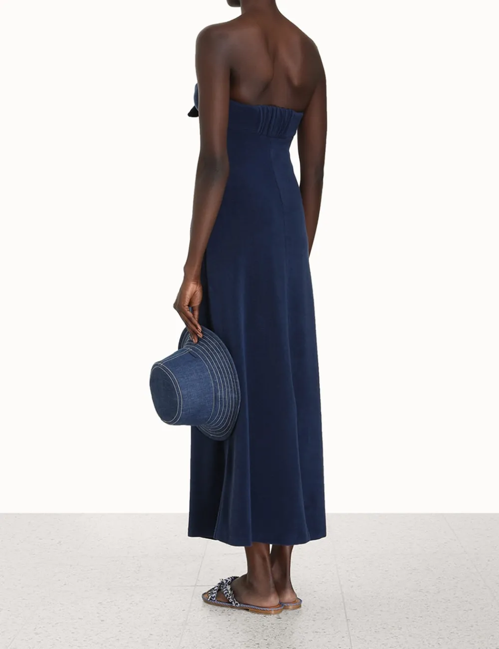 ZIMMERMANN Devi Towelling Column Dress-Women Clothing