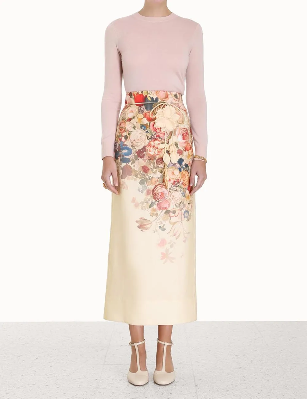 ZIMMERMANN Luminosity Pencil Midi Skirt-Women Skirts