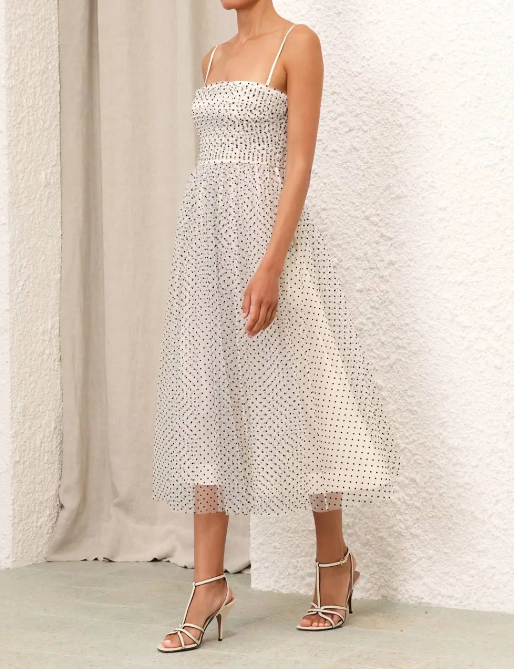 ZIMMERMANN Tulle Midi Dress-Women Dresses