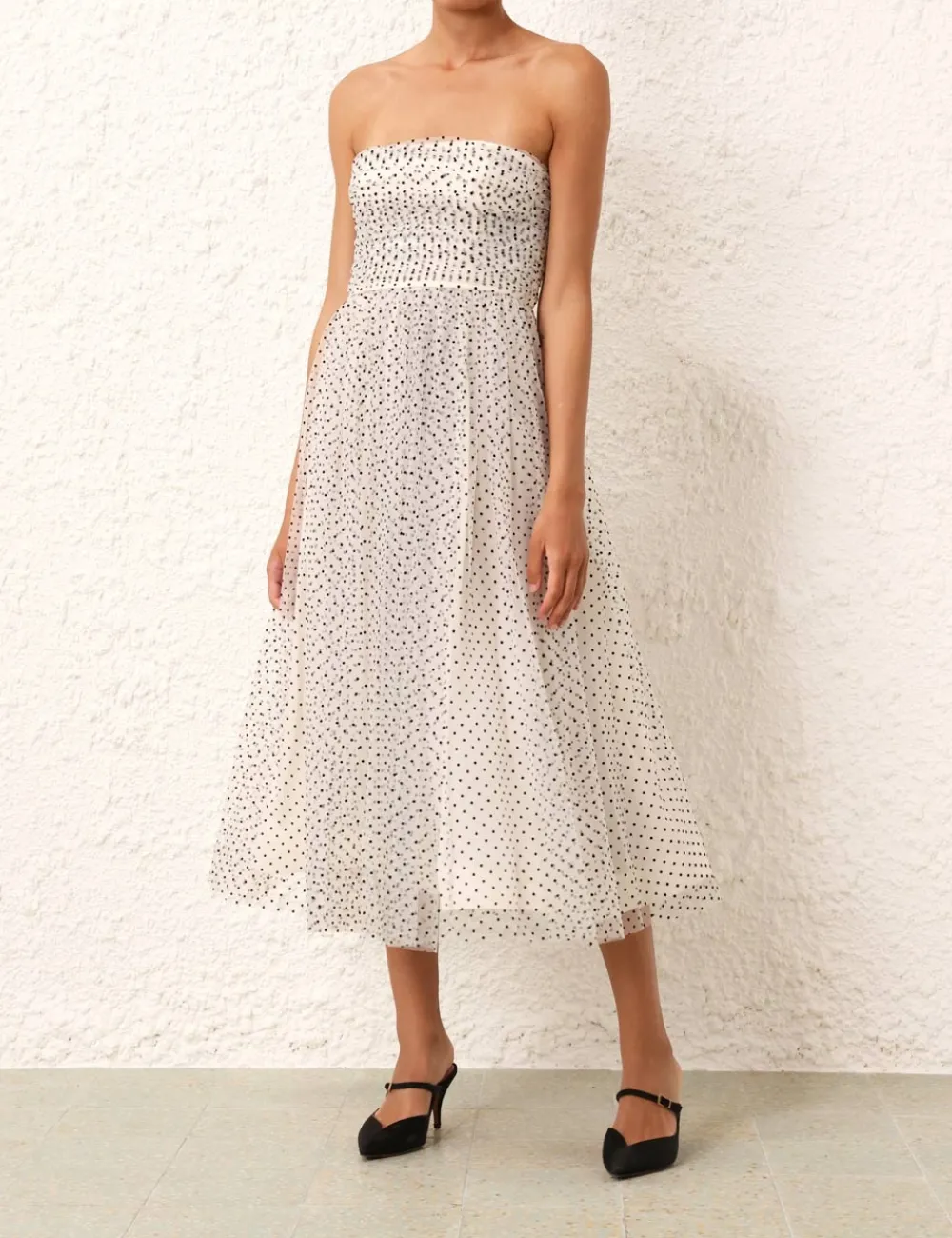 ZIMMERMANN Tulle Midi Dress-Women Dresses