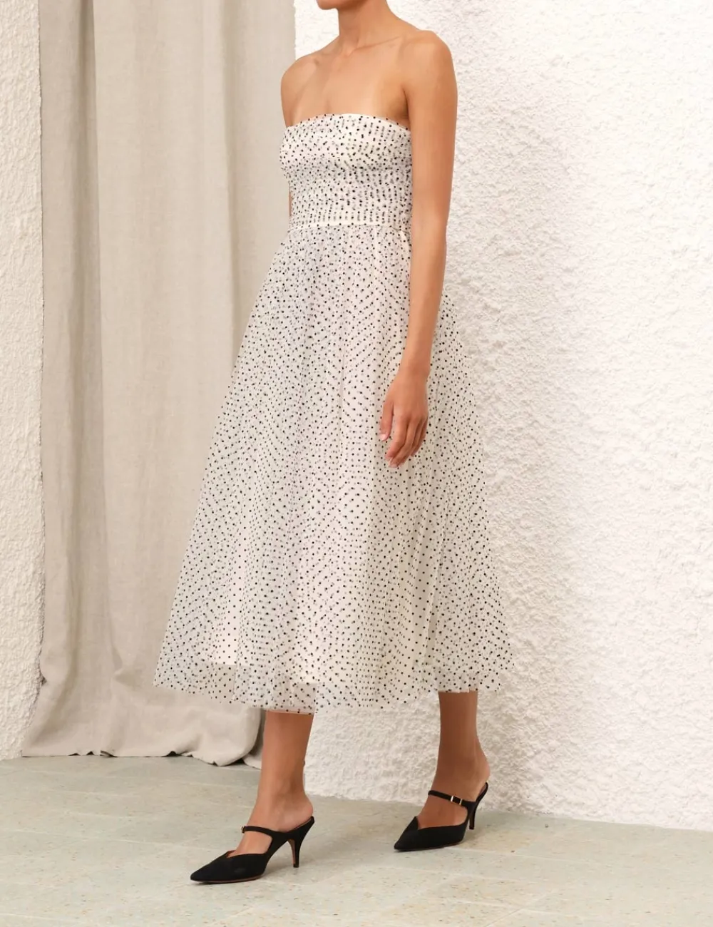 ZIMMERMANN Tulle Midi Dress-Women Dresses