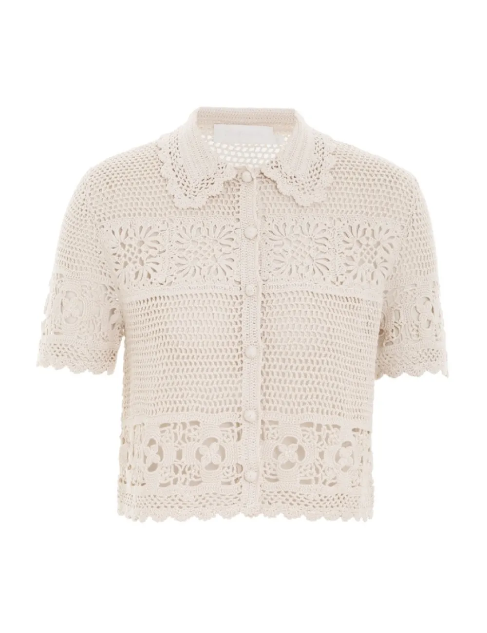 ZIMMERMANN Chintz Hand Crochet Shirt-Women Tops