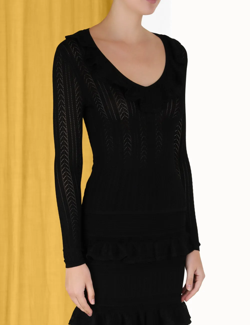 ZIMMERMANN Luminosity V-Neck Ruffle Top-Women Luminosity