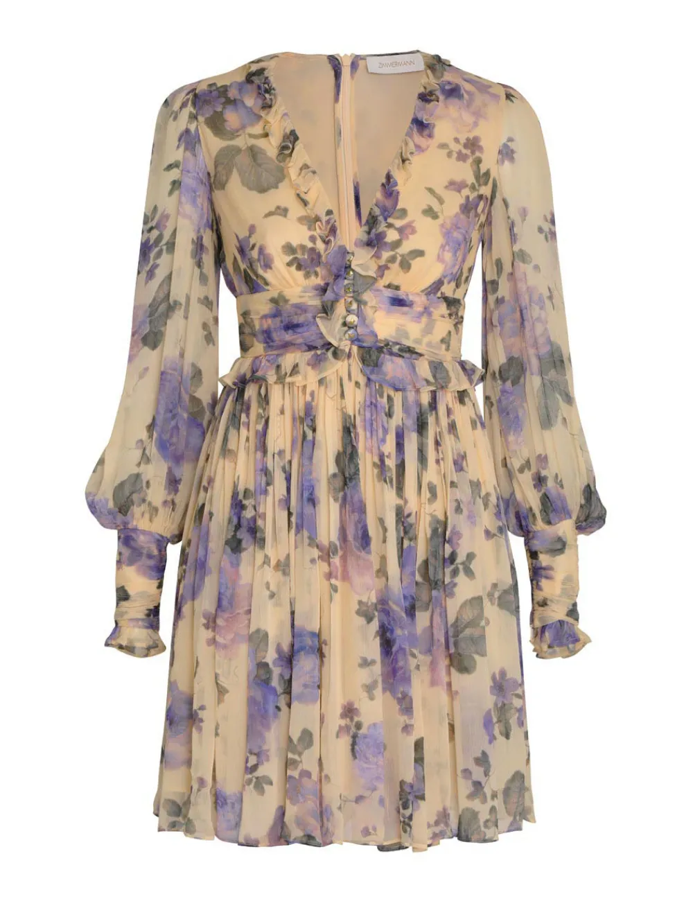 ZIMMERMANN Lyrical Ruffle Mini Dress-Women Dresses