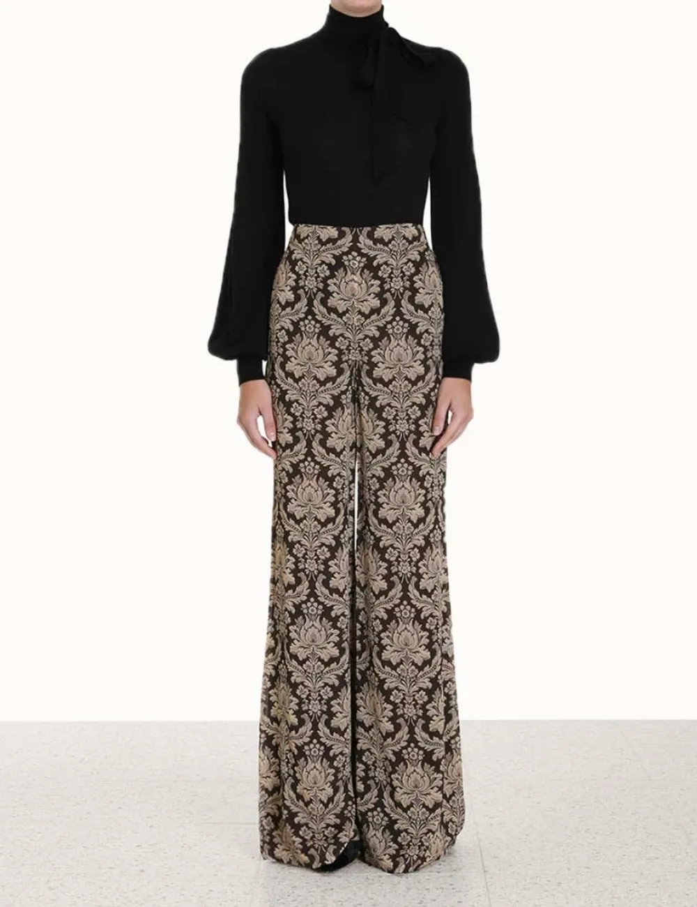 ZIMMERMANN Blouson Tie-Neck Sweater-Women Luminosity