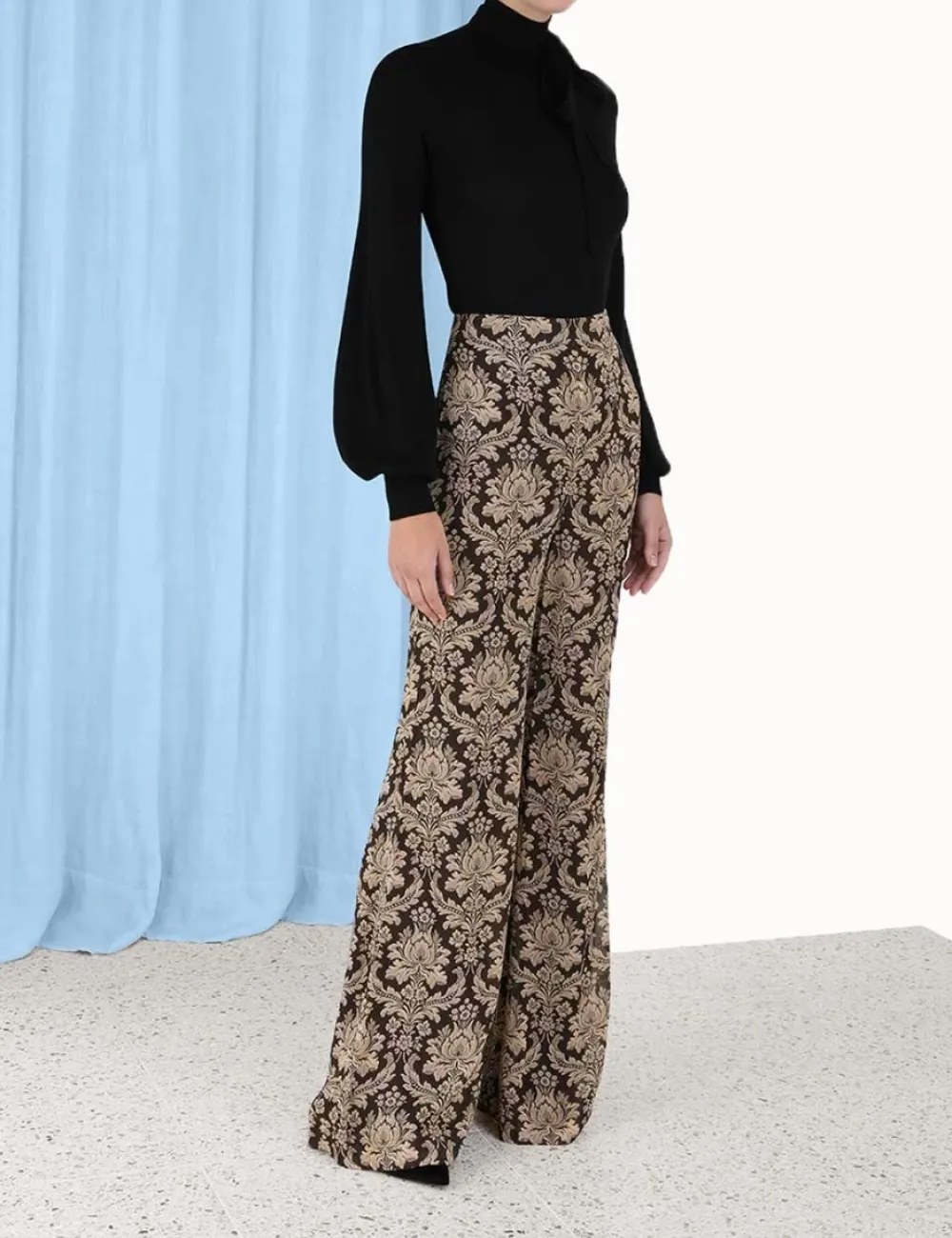 ZIMMERMANN Blouson Tie-Neck Sweater-Women Luminosity