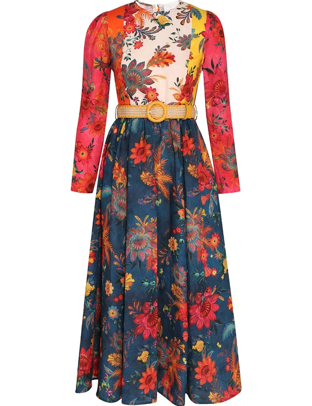 ZIMMERMANN Ginger Long Sleeve Midi Dress-Women Dresses & Coverups