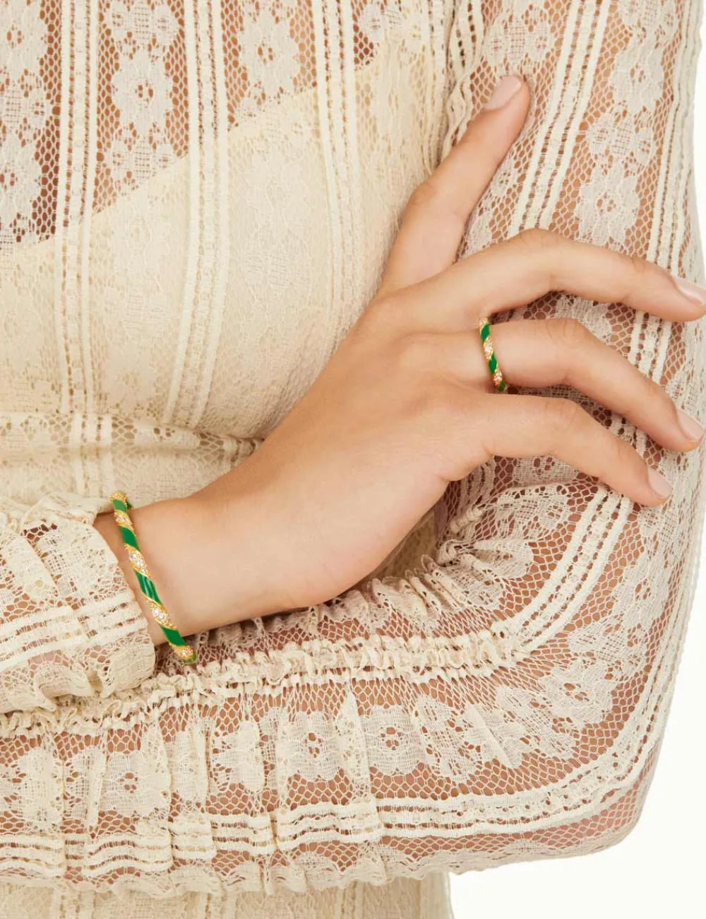 ZIMMERMANN Candy Stripe Pave Cuff-Women Accessories