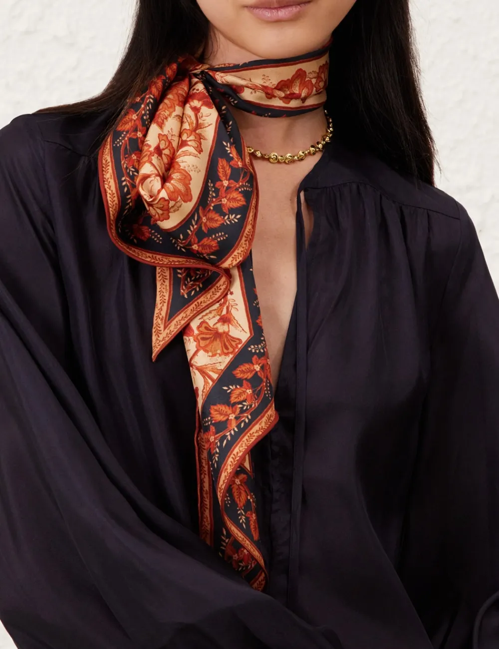 ZIMMERMANN Printed Silk Neck Scarf-Women Scarves