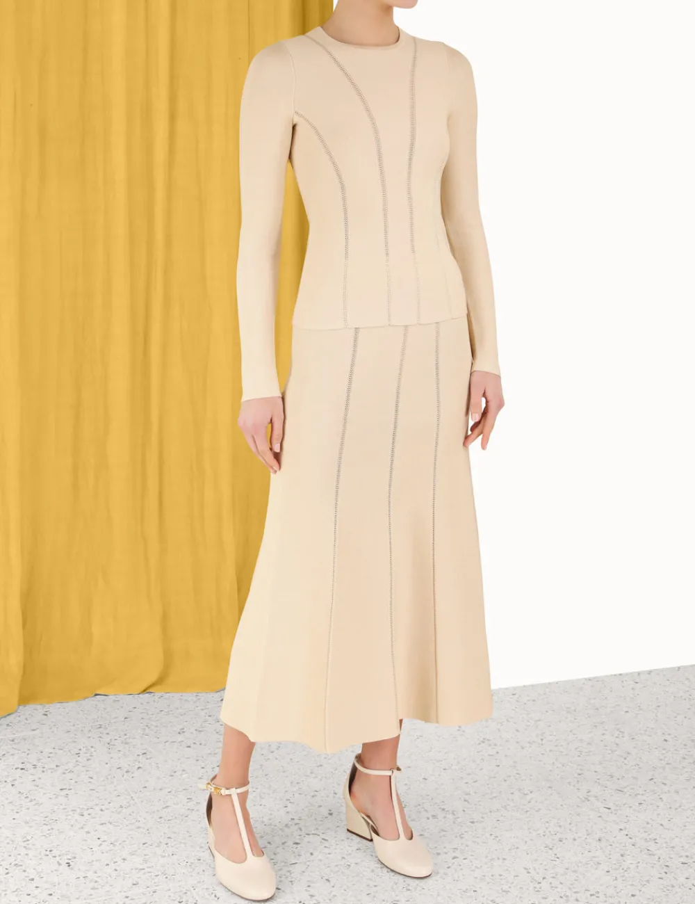 ZIMMERMANN Luminosity Knit Panelled Skirt-Women Clothing