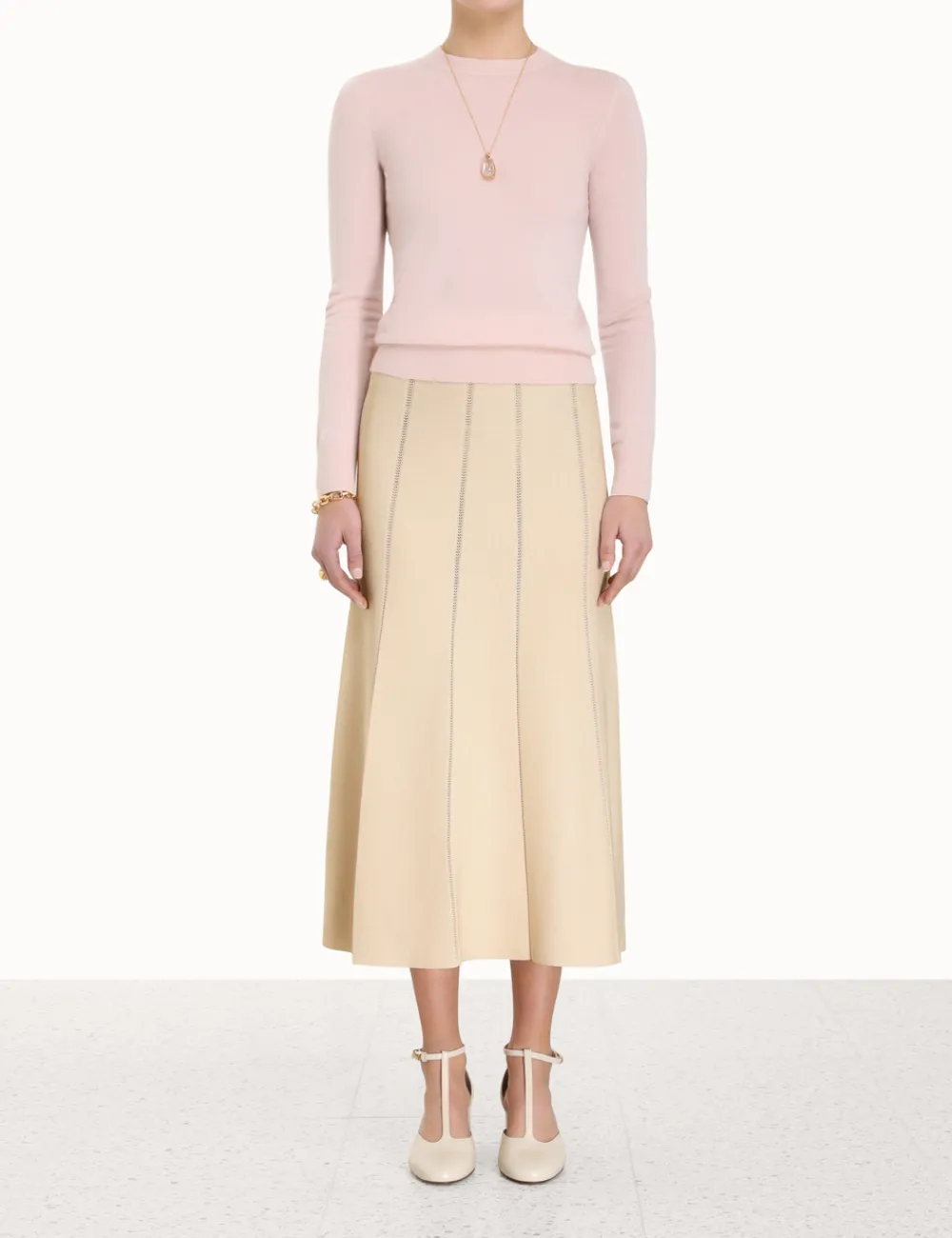 ZIMMERMANN Luminosity Knit Panelled Skirt-Women Clothing