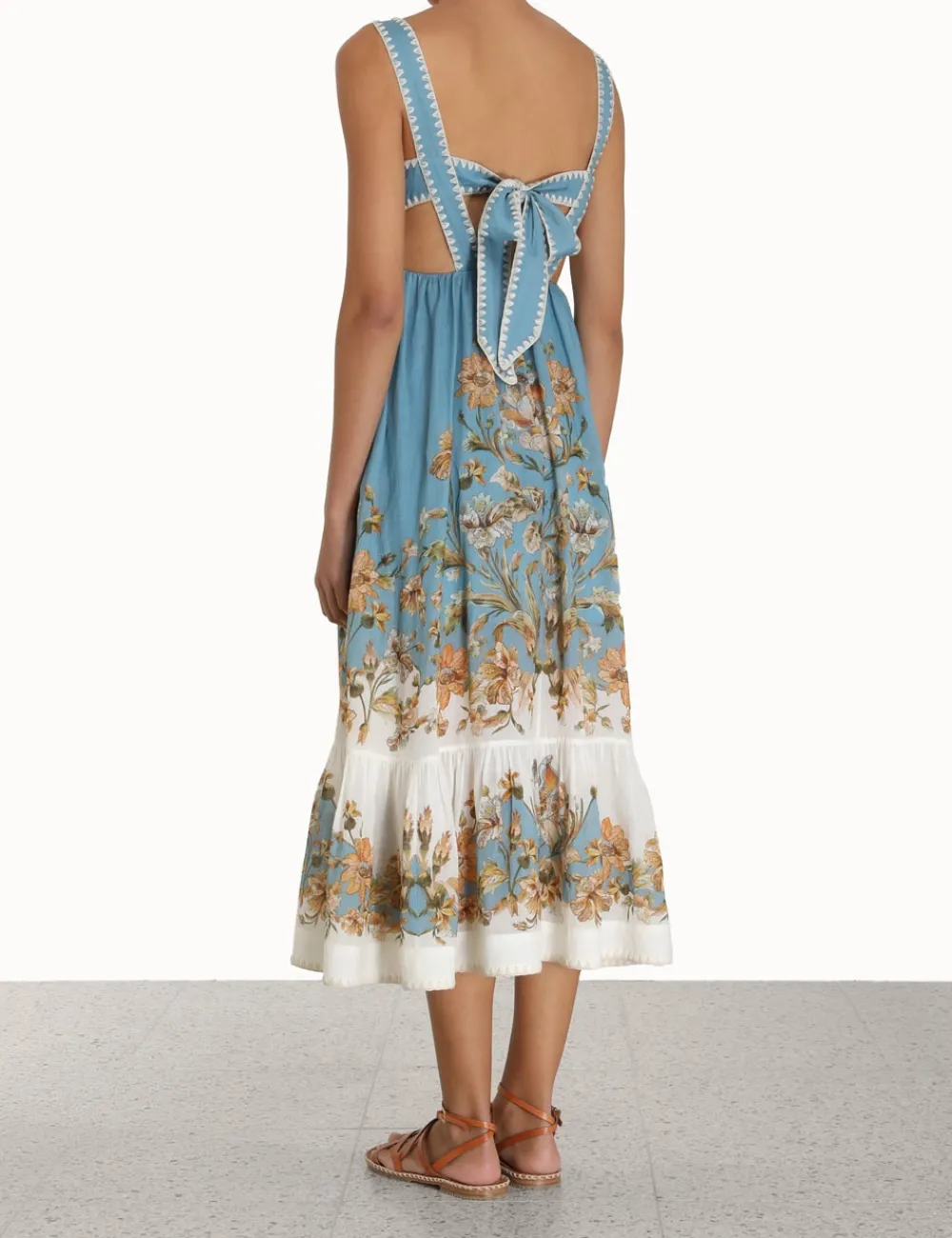 ZIMMERMANN Chintz Tiered Midi Dress-Women Clothing