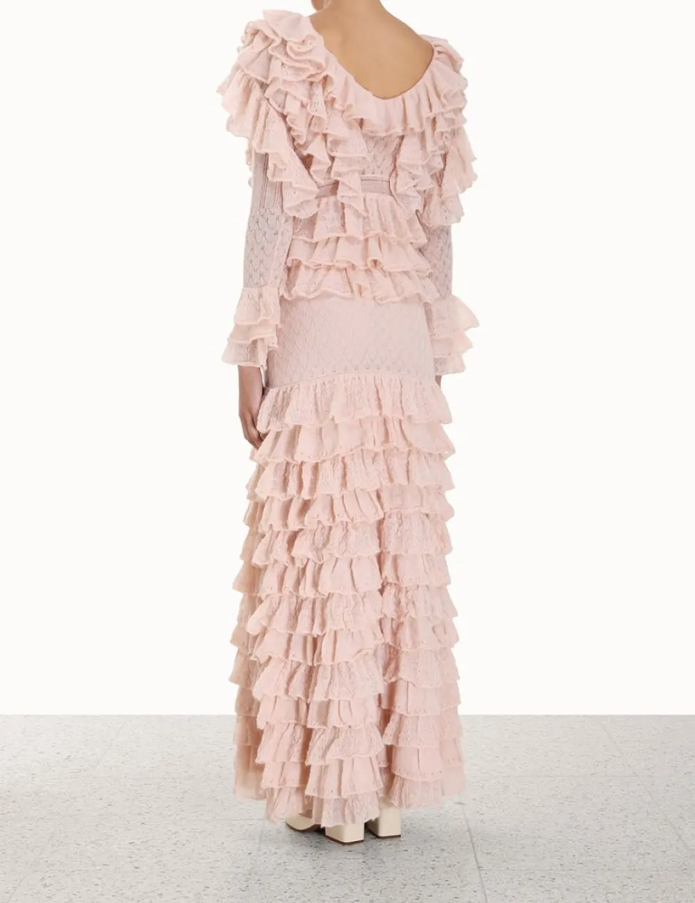 ZIMMERMANN Luminosity Frill V-Neck Top-Women Clothing