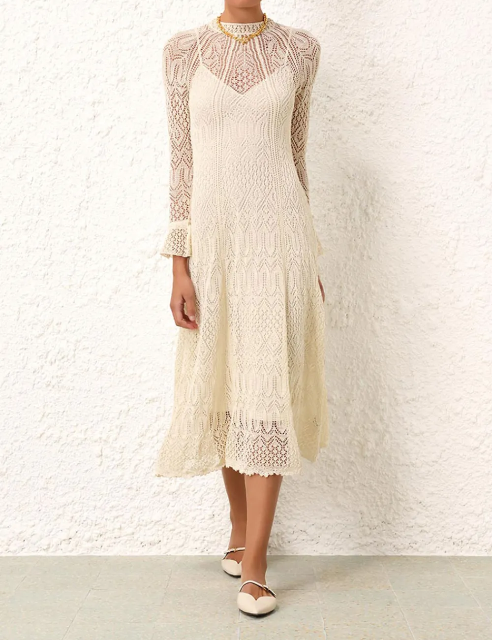 ZIMMERMANN August Lace Knit Dress-Women Knitwear