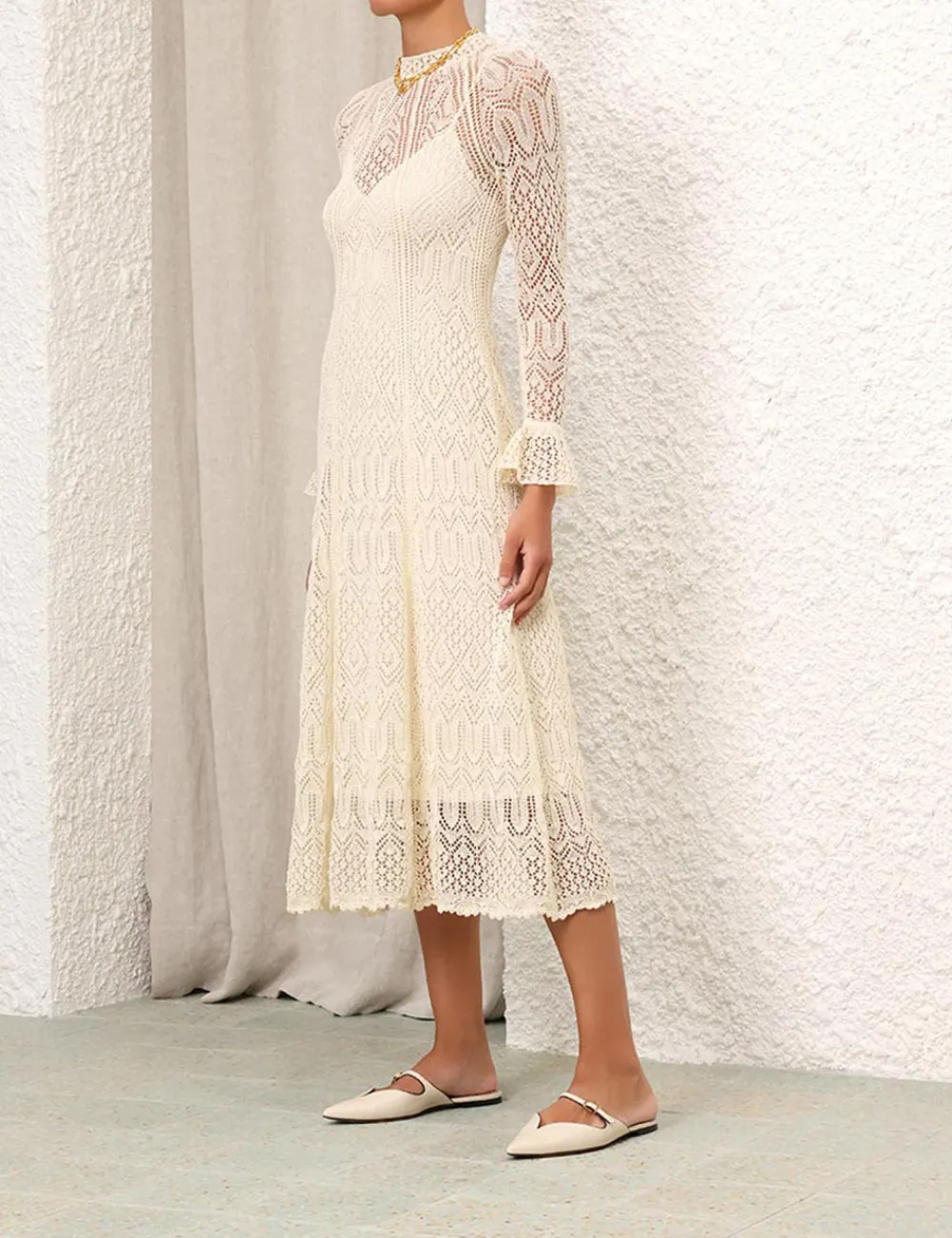 ZIMMERMANN August Lace Knit Dress-Women Knitwear