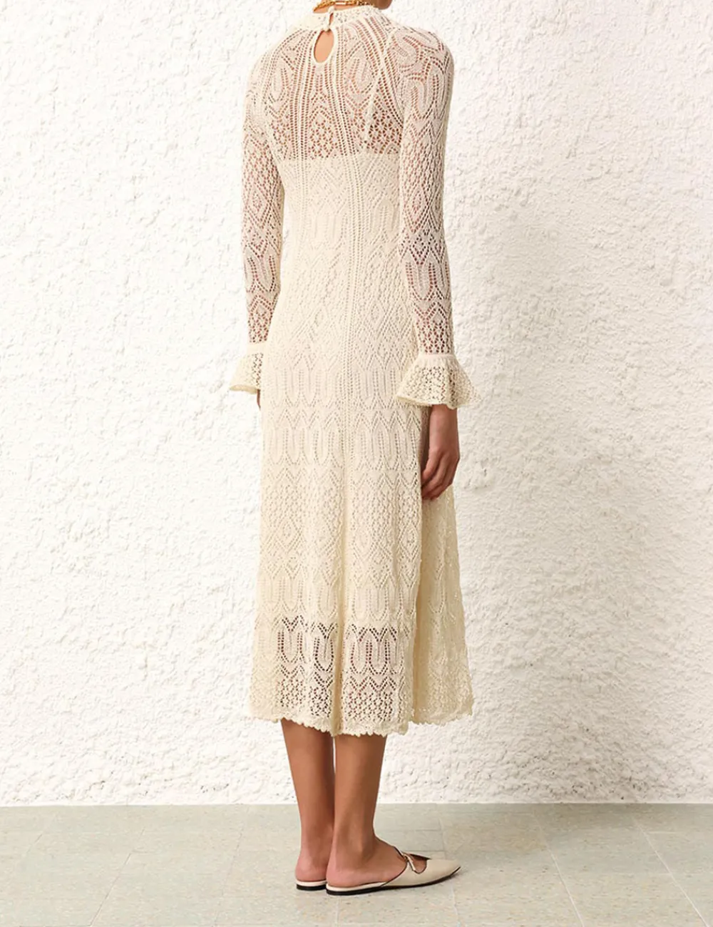 ZIMMERMANN August Lace Knit Dress-Women Knitwear
