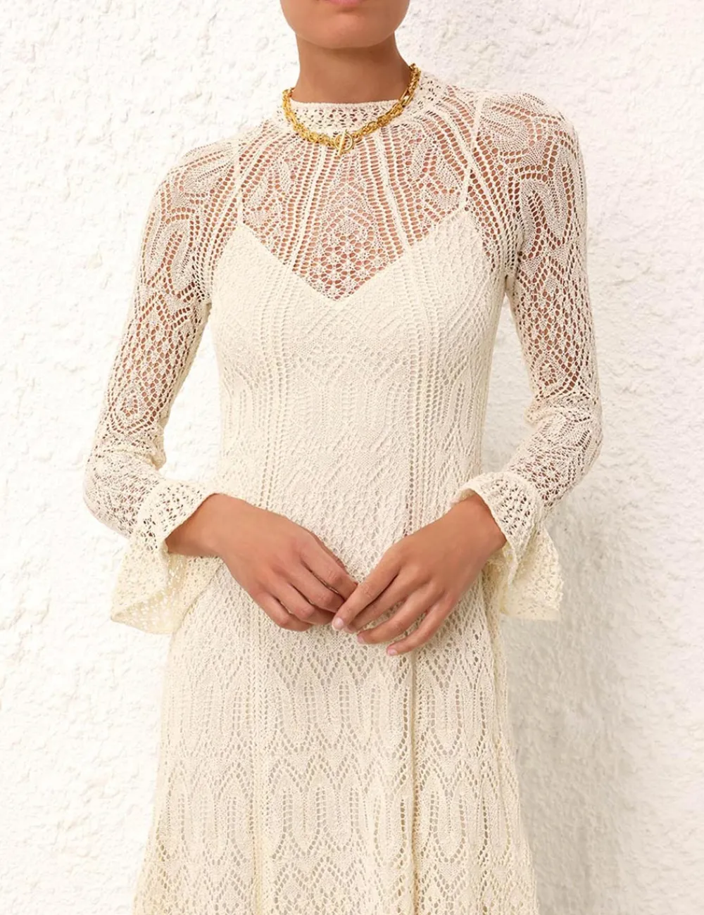 ZIMMERMANN August Lace Knit Dress-Women Knitwear