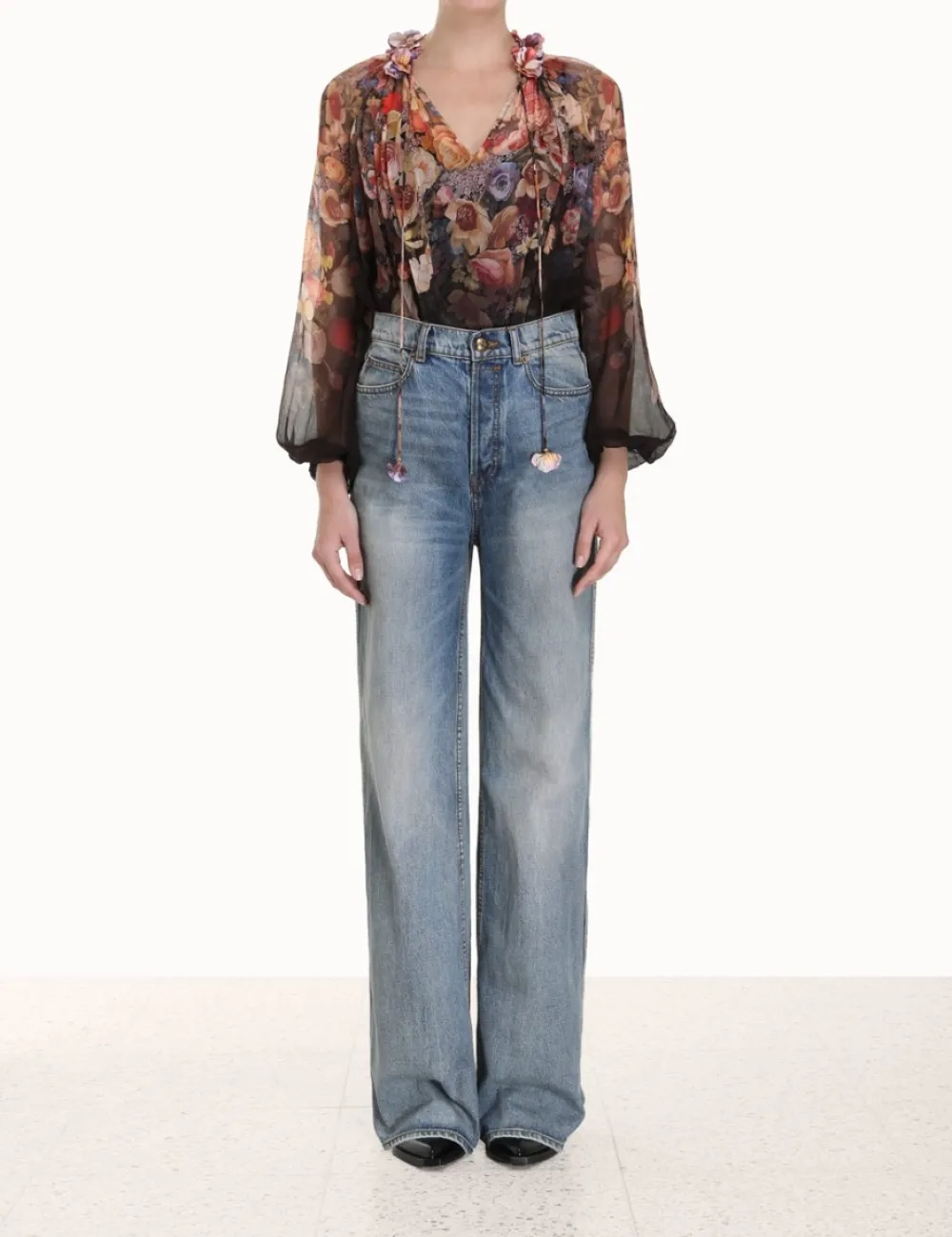 ZIMMERMANN Luminosity Floral Blouse-Women Clothing