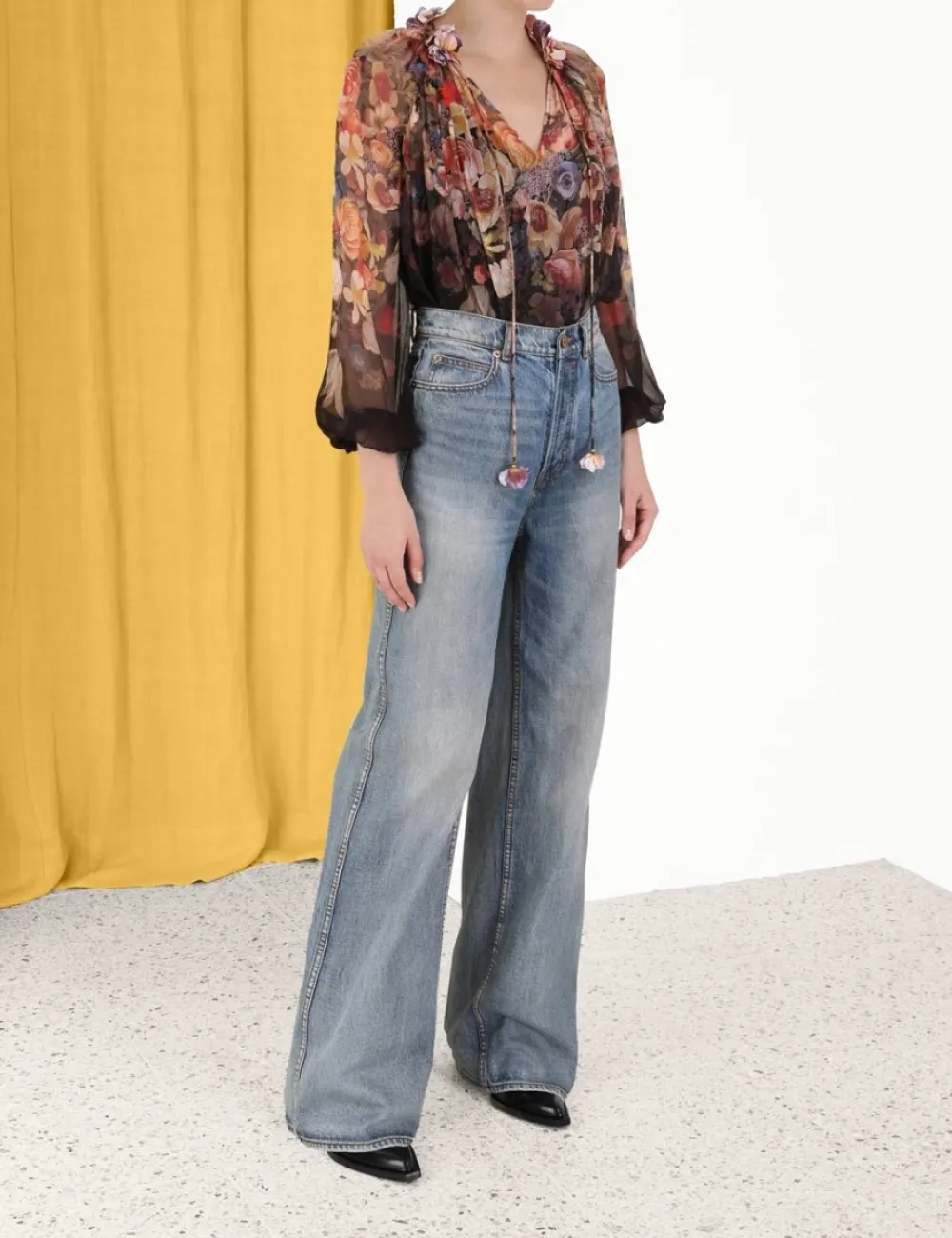 ZIMMERMANN Luminosity Floral Blouse-Women Clothing