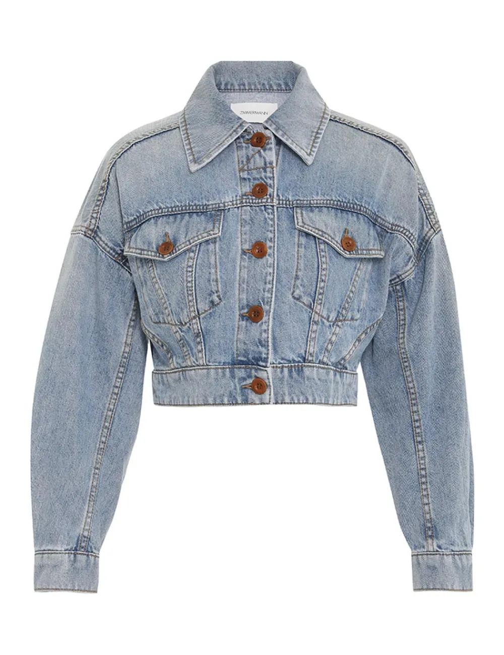 ZIMMERMANN Alight Cropped Denim Jacket-Women Denim