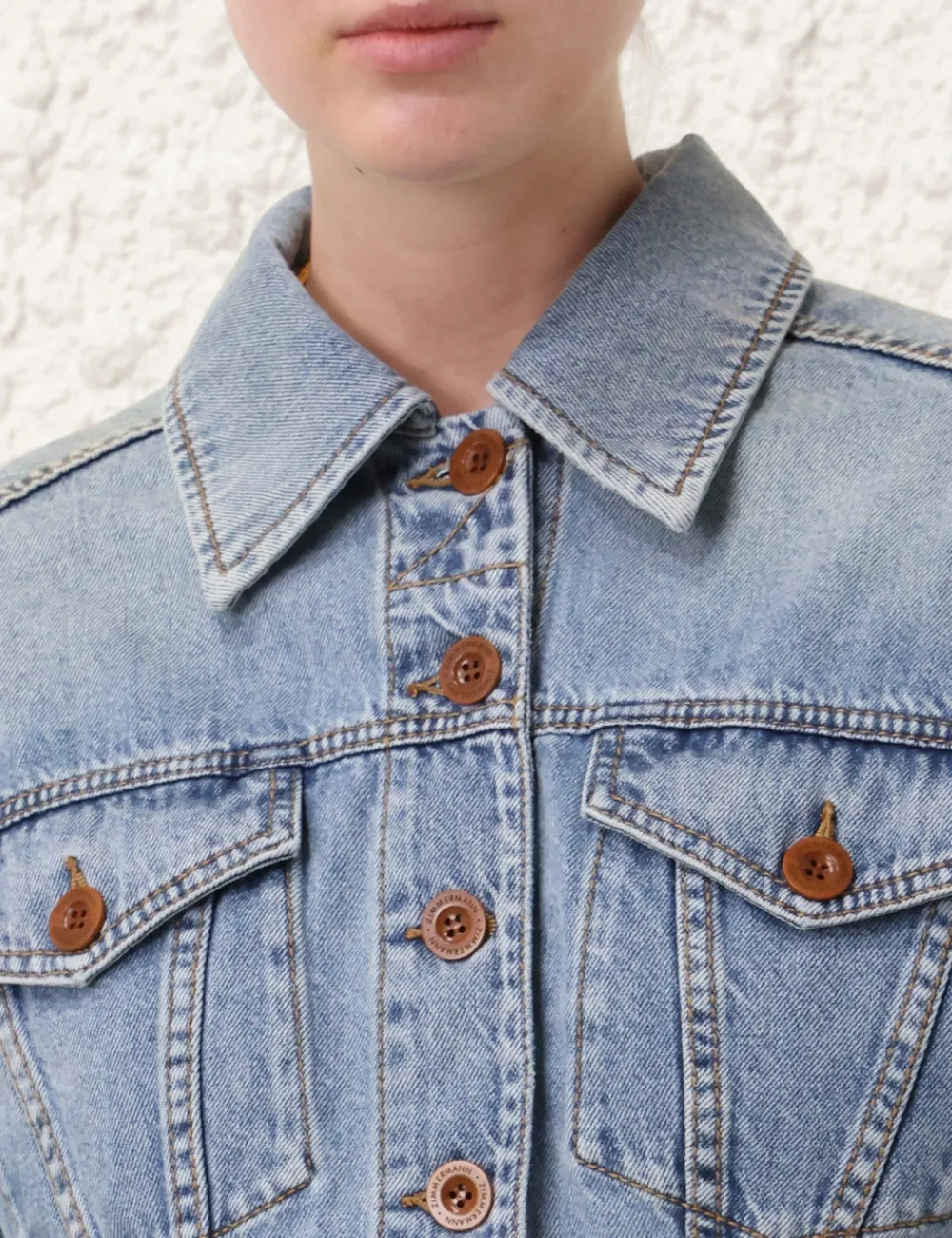 ZIMMERMANN Alight Cropped Denim Jacket-Women Denim