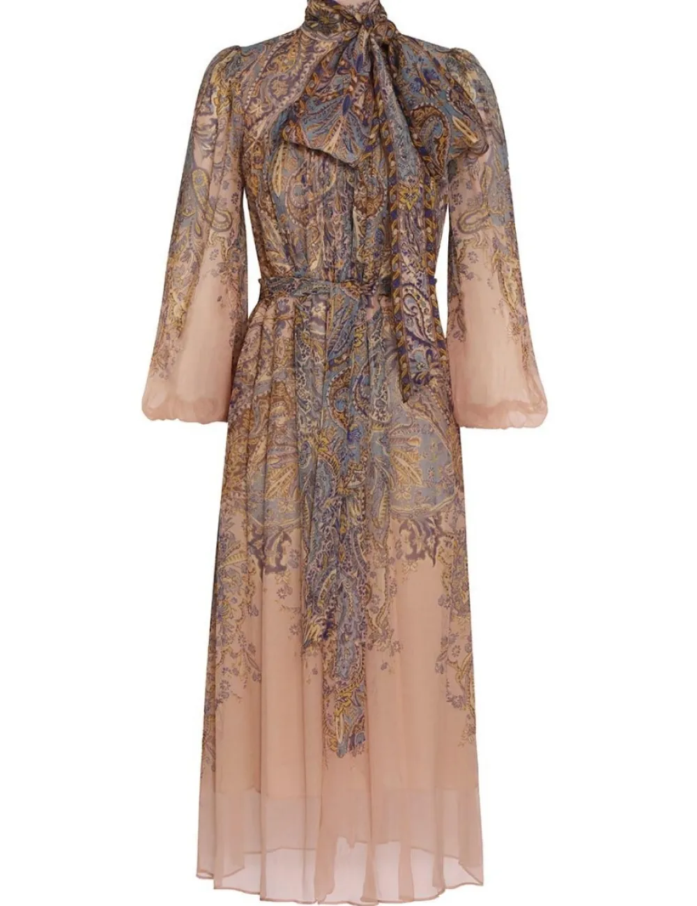 ZIMMERMANN Lyrical Tie Neck Billow Dress-Women Dresses