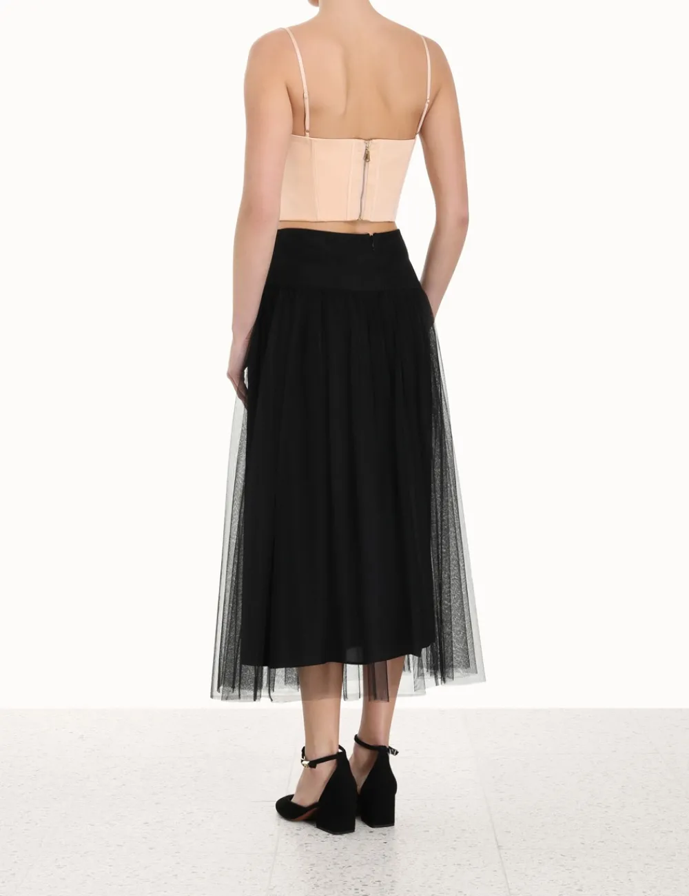 ZIMMERMANN Silk Corset Top-Women Clothing