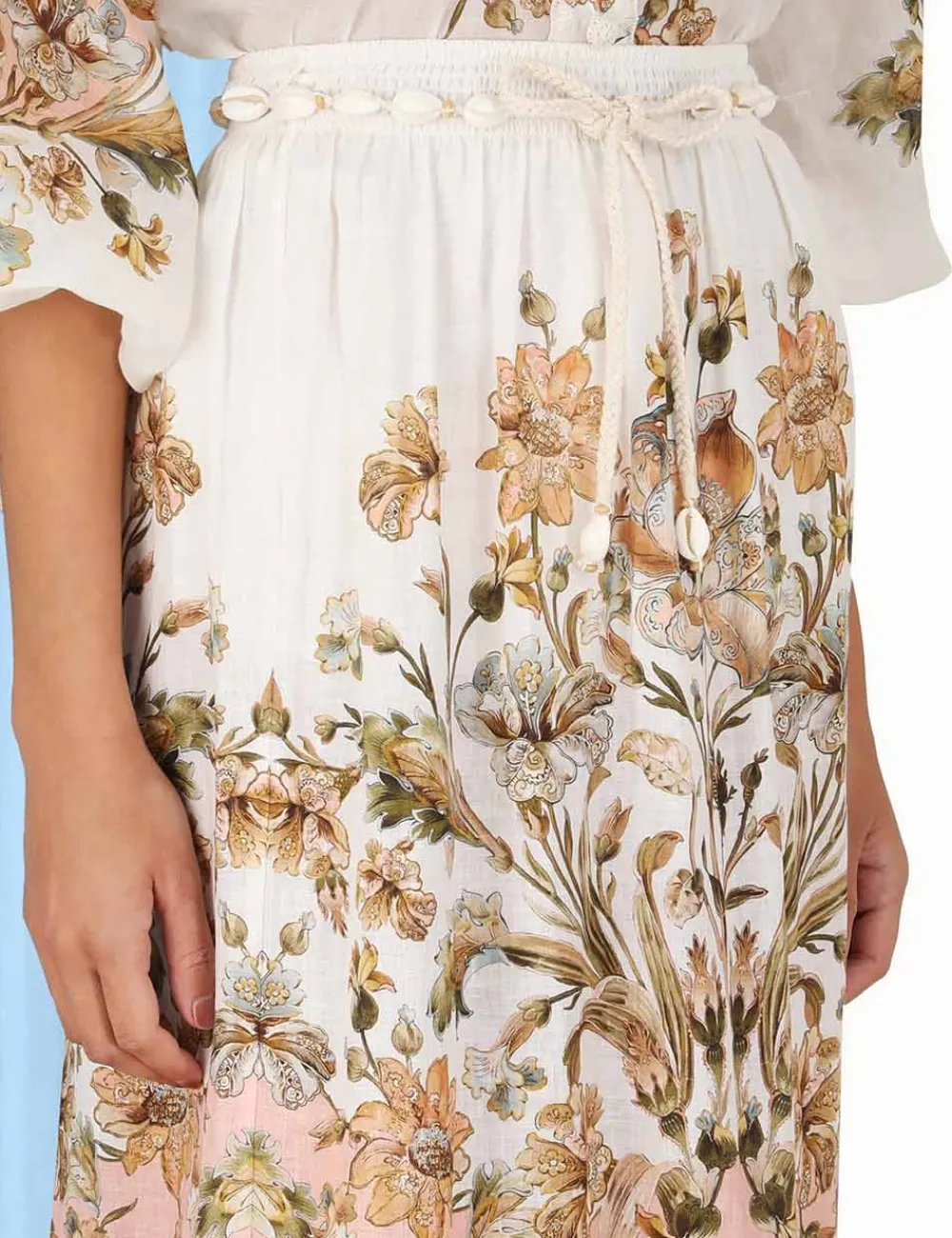 ZIMMERMANN Chintz Tiered Midi Skirt-Women Skirts