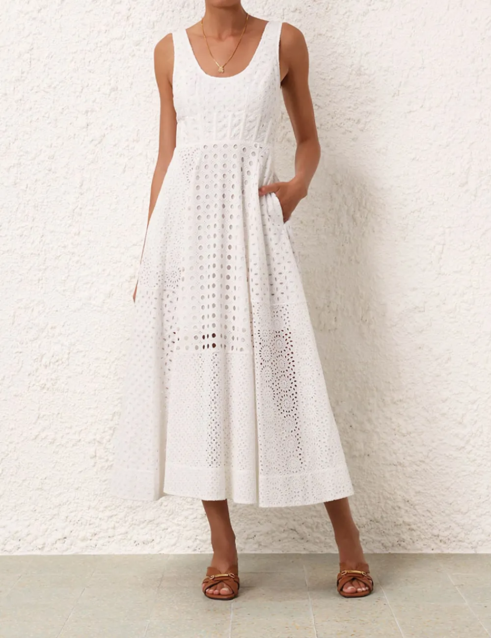 ZIMMERMANN Matchmaker Anglaise Midi-Women Clothing