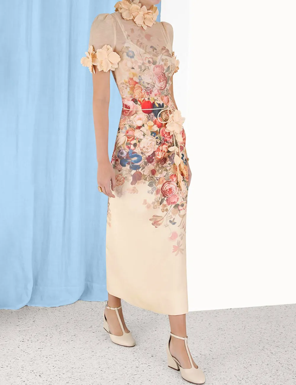 ZIMMERMANN Luminosity Pencil Midi Skirt-Women Clothing