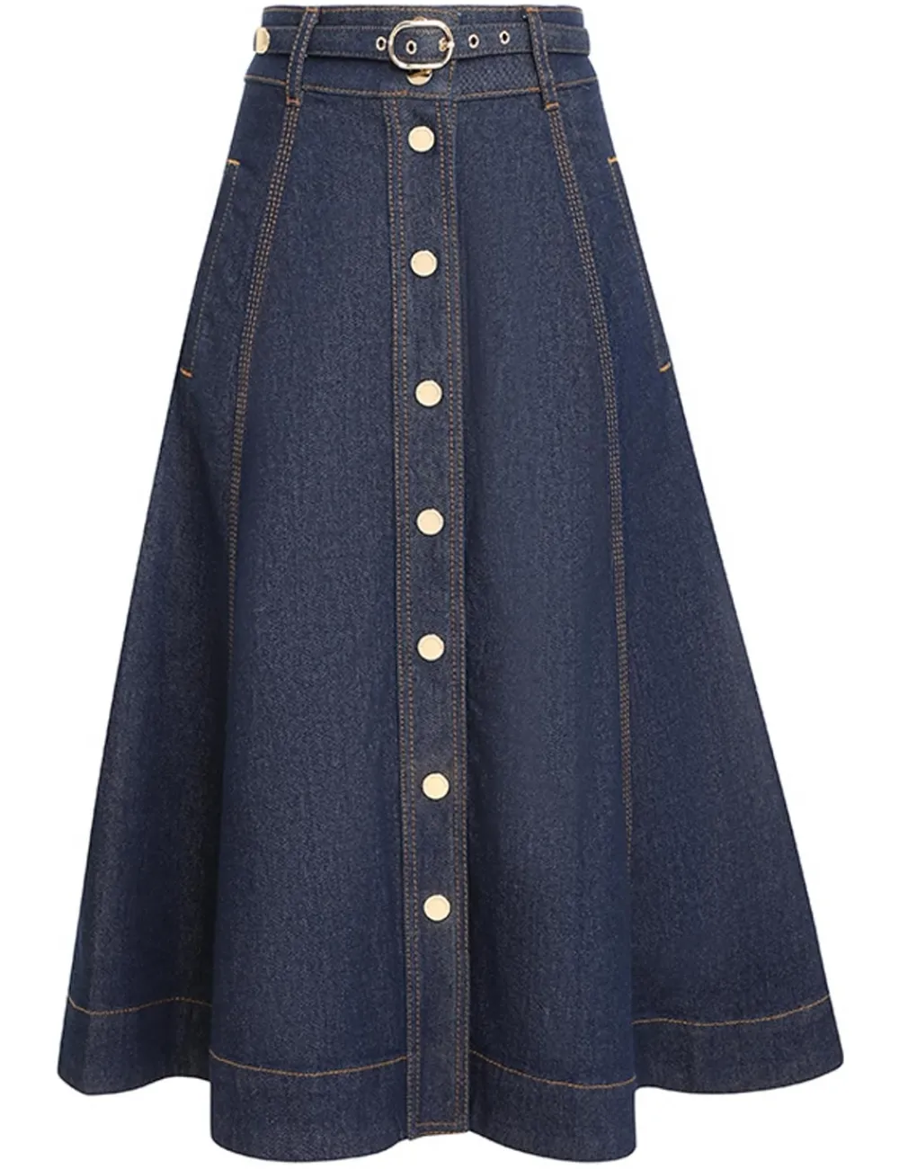 ZIMMERMANN A Line Denim Skirt-Women Denim